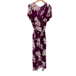Candies Vintage Babydoll Dress Women L‎ Empire Waist Purple Pink Tulip Hem Flowy